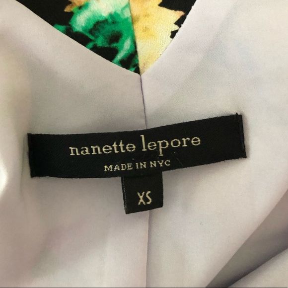 Nanette Lepore Silk Wildflower Shift Dress Sleeveless V Neck size XS - Picture 9 of 13